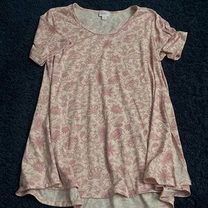 LuLaRoe Pink Paisley Short Sleeve Top
